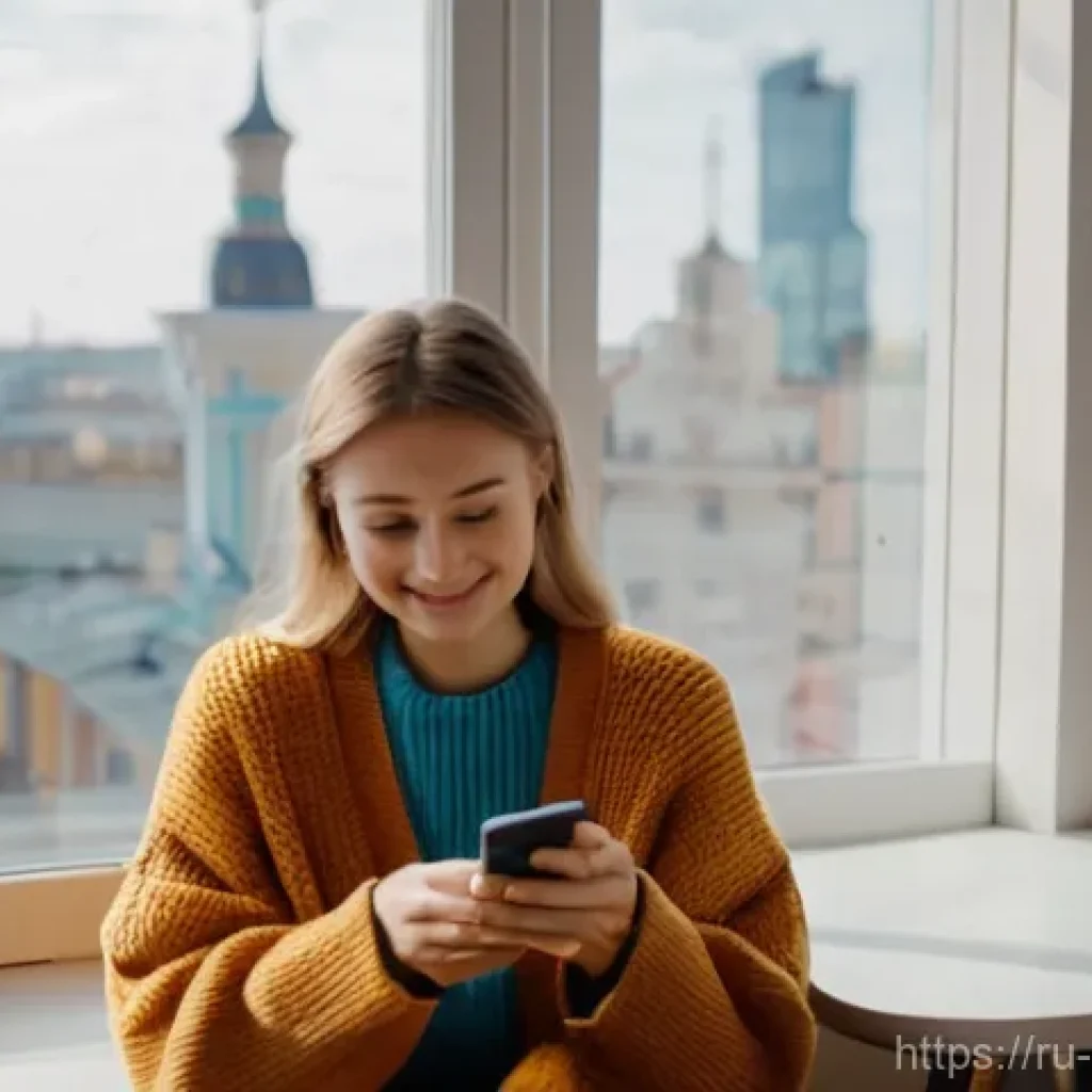인스타그램 마케팅 활용법 - **Prompt:** A dynamic and authentic portrait of a young Russian female content creator, aged 25-30, ...
