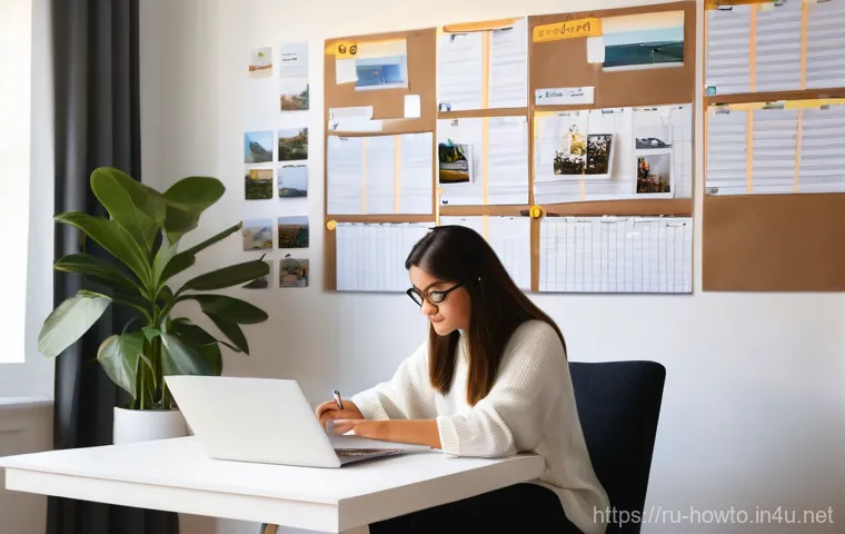 Notion 보드 활용법 - **Prompt 2: Collaborative Project Management with Notion**
    "A diverse team of four professionals...