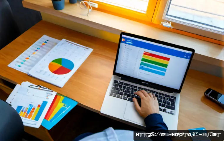Zapier 활용법 - Photorealistic overhead view of a Russian small business owner at a tidy home office desk, connectin...
